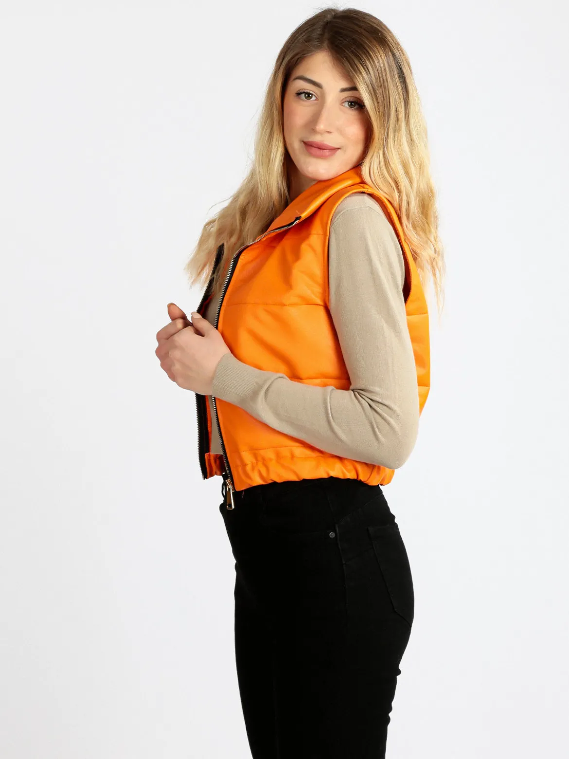New Collection Gilet donna in similpelle