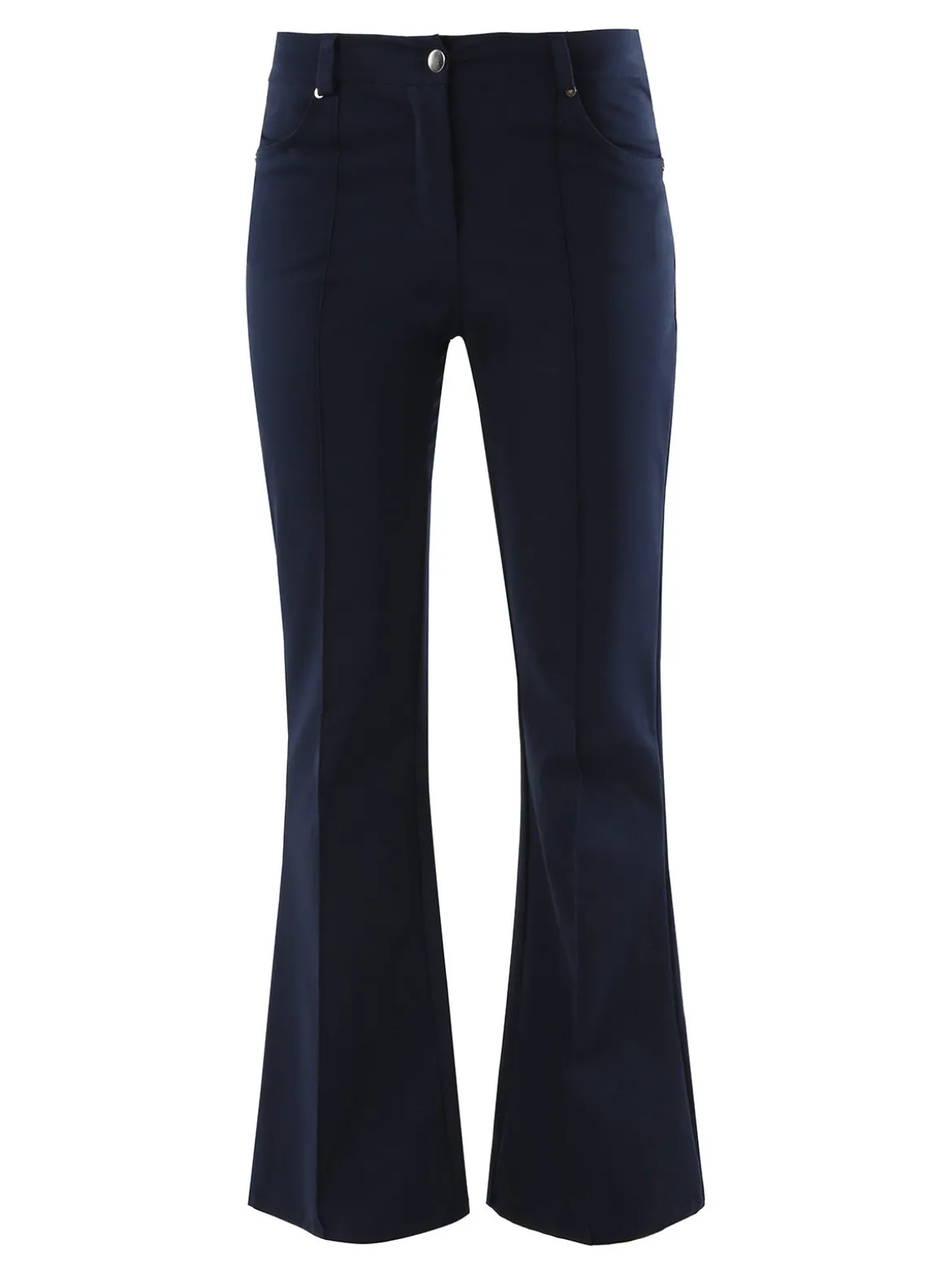 New Gj Pantaloni donna a zampa con cucitura centrale - blu scuro