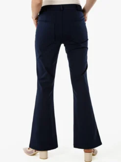 New Gj Pantaloni donna a zampa con cucitura centrale - blu scuro