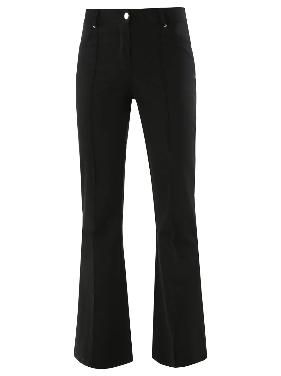New Gj Pantaloni donna a zampa con cucitura centrale - nero
