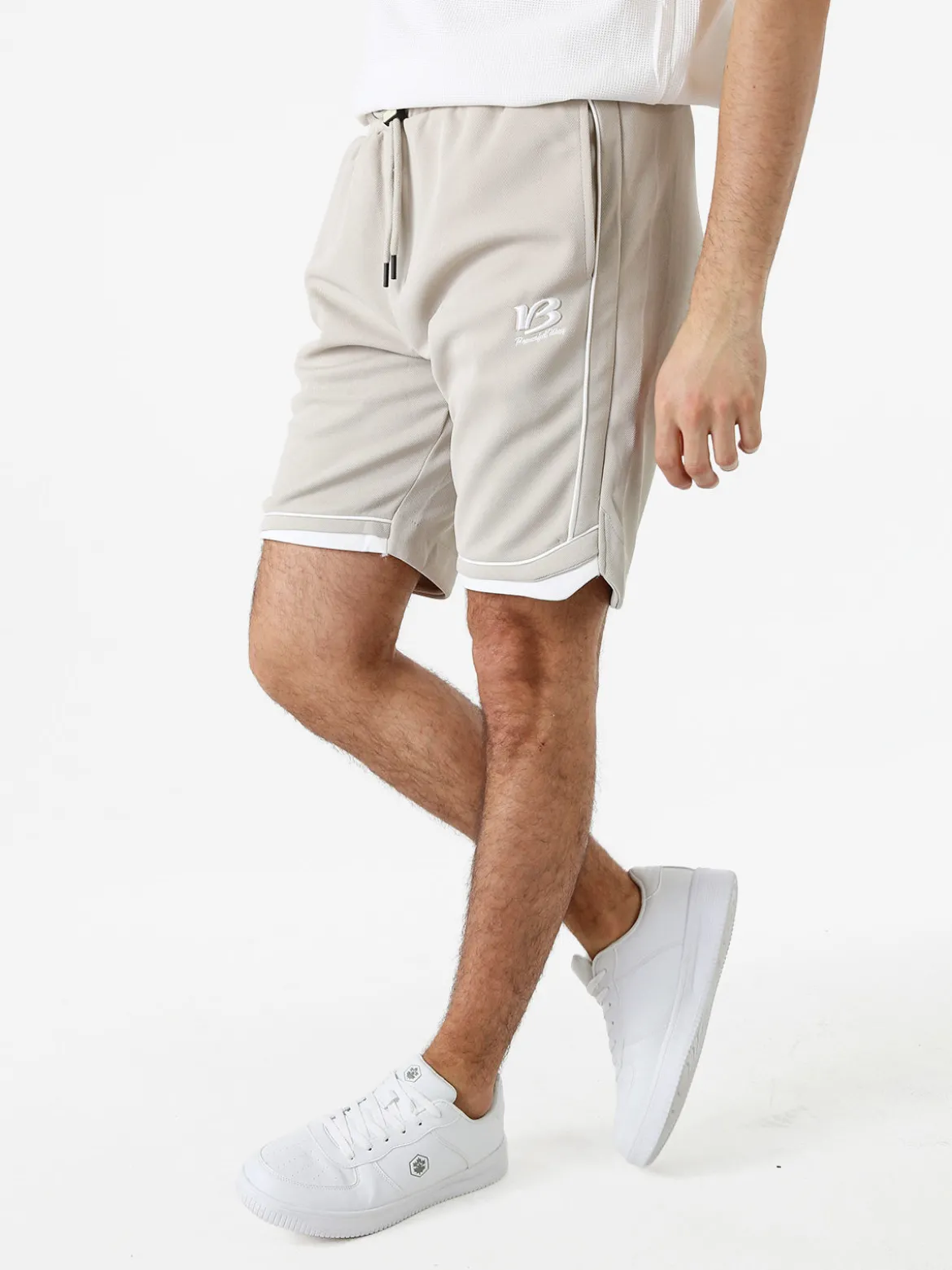 New Mentality Bermuda da uomo con coulisse - beige