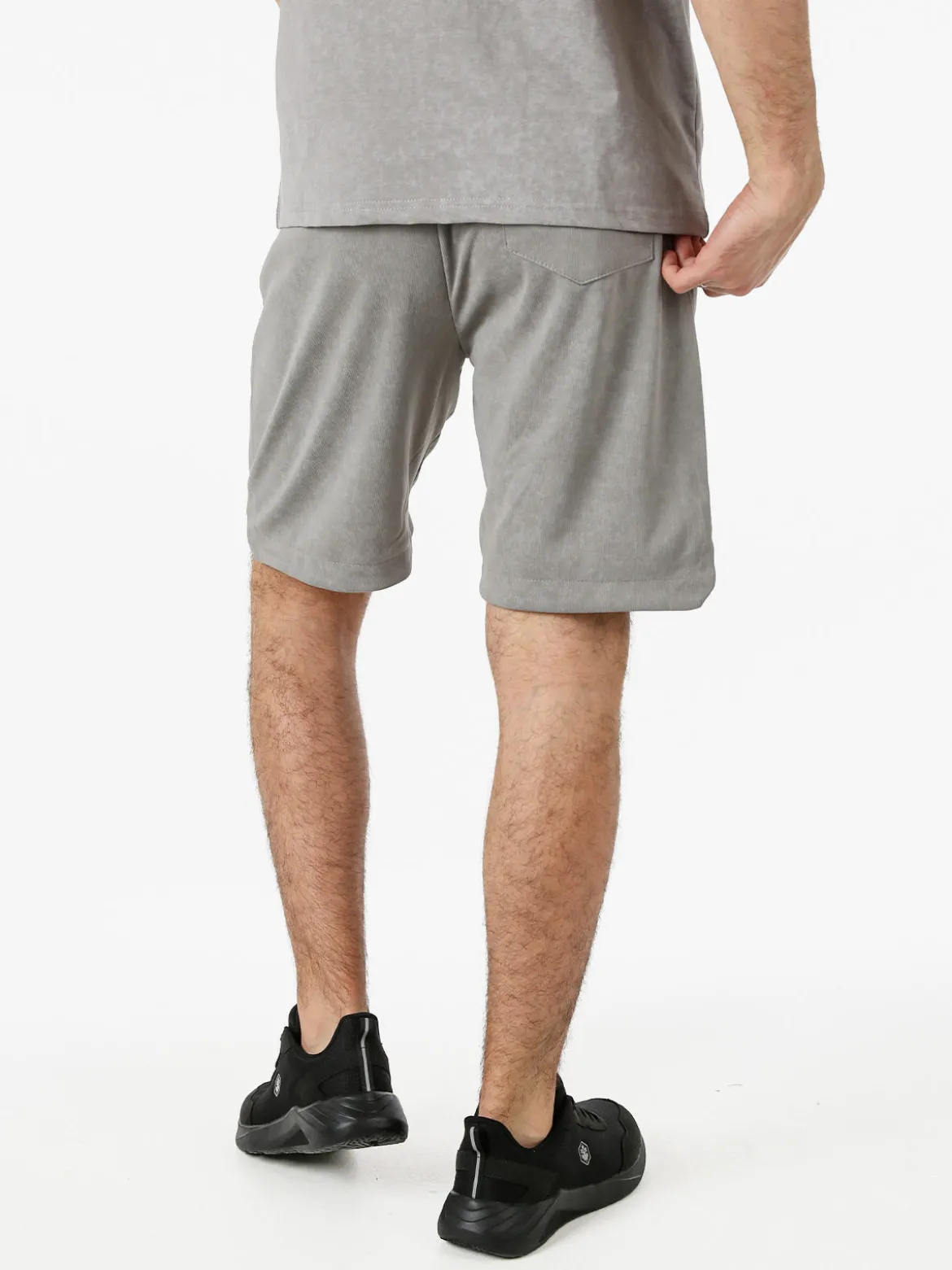 New Mentality Bermuda da uomo con coulisse e stampa teschio - grigio