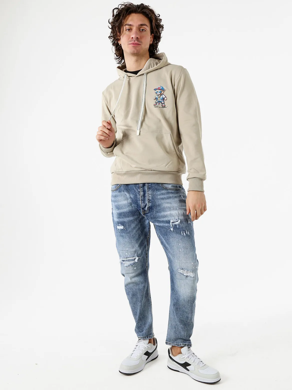 New Mentality Felpa da uomo con cappuccio - khaki