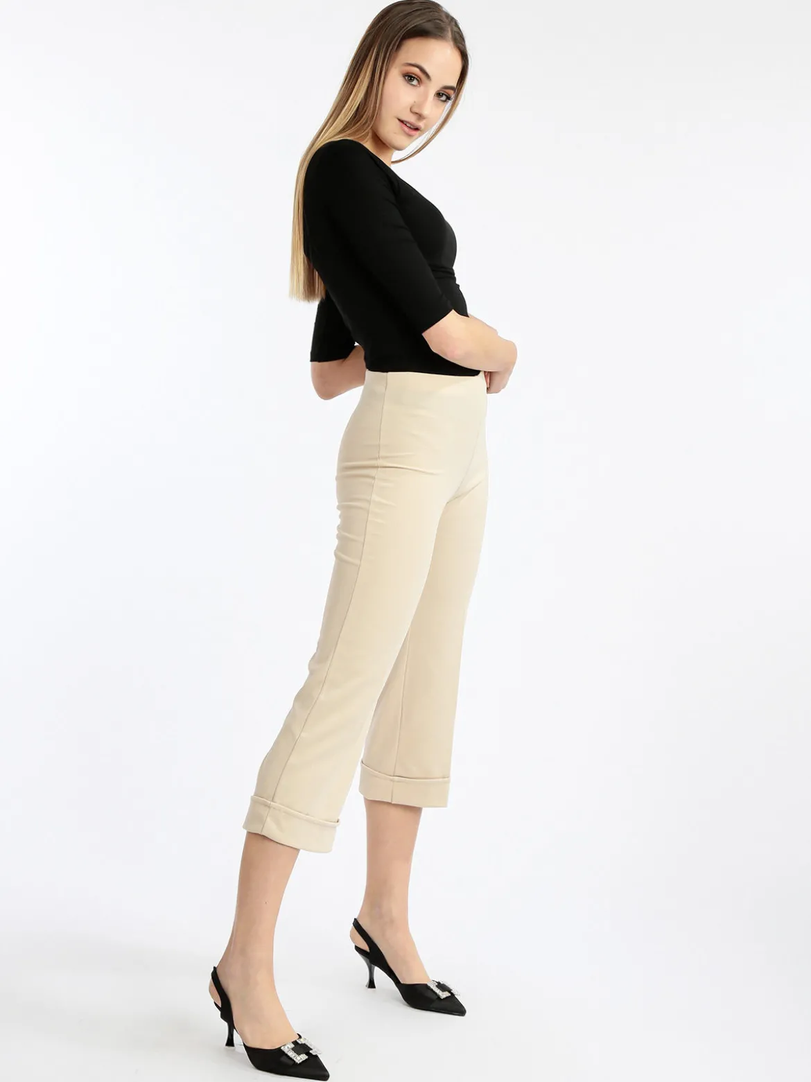 New Way Pantaloni donna a vita alta