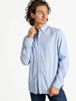Norway Camicia da uomo in cotone a maniche lunghe - azzurro
