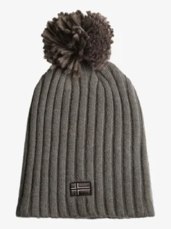 Norway Cappello donna in maglia con pompon - fango