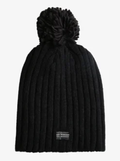 Norway Cappello donna in maglia con pompon - nero