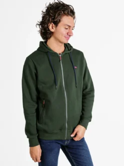Norway Felpa da uomo con cappuccio e zip - militare