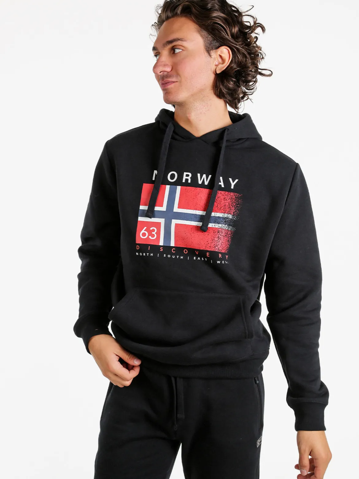 Norway Felpa da uomo con cappuccio - nero
