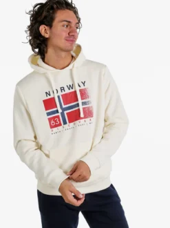Norway Felpa da uomo con cappuccio - panna