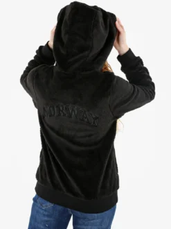 Norway Felpa donna invernale con cappuccio e zip - nero