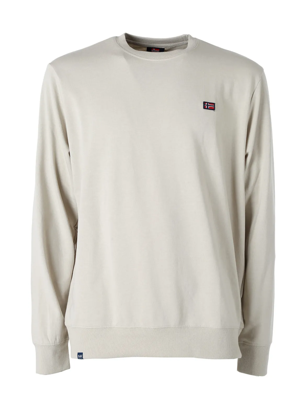 Norway Felpa girocollo da uomo in misto cotone con logo - beige