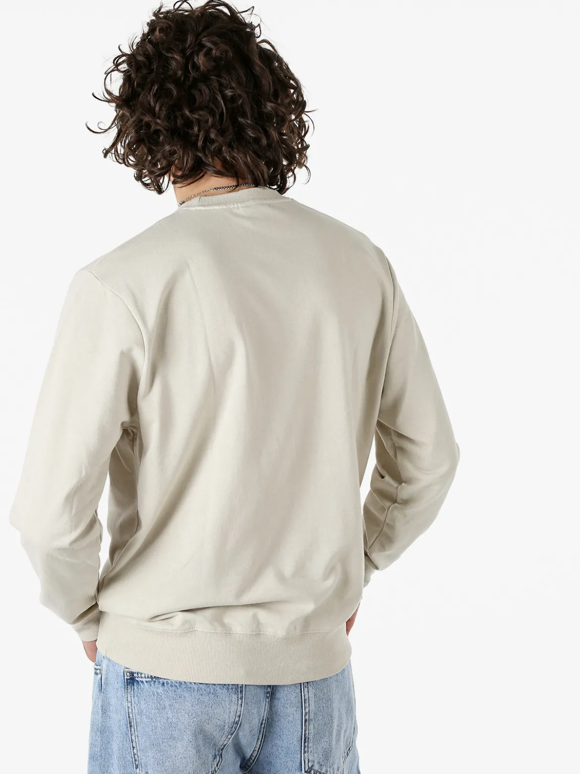 Norway Felpa girocollo da uomo in misto cotone con logo - beige
