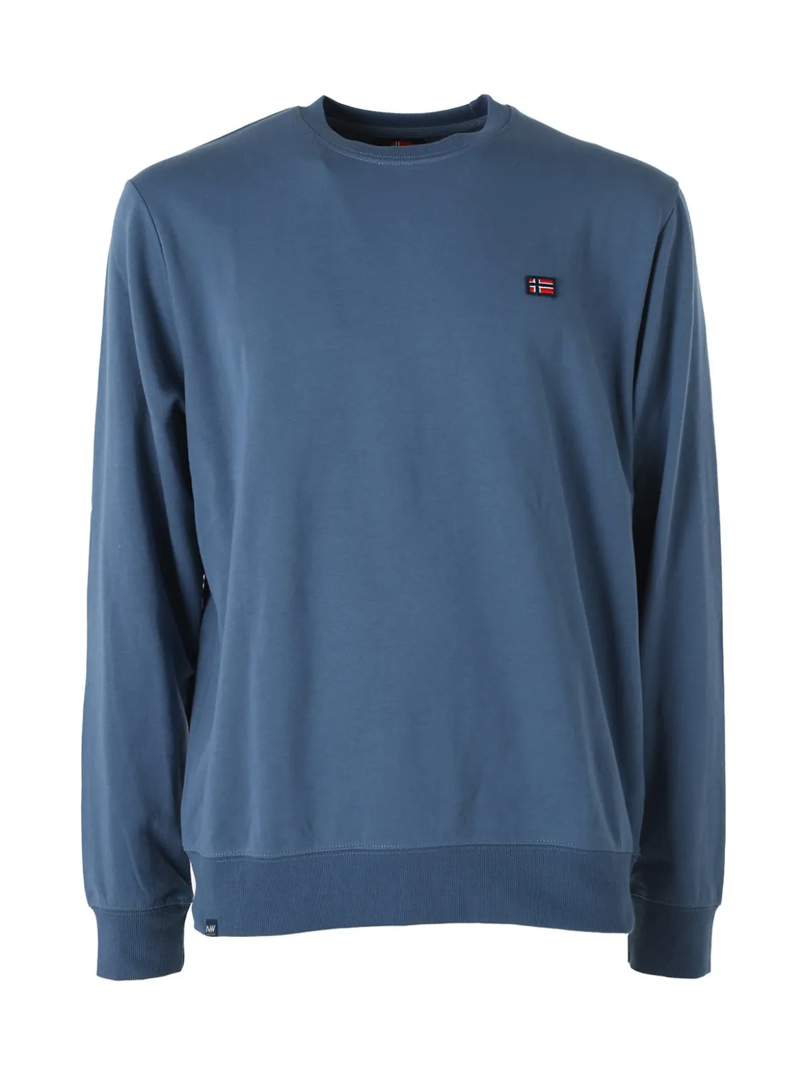 Norway Felpa girocollo da uomo in misto cotone con logo - blu