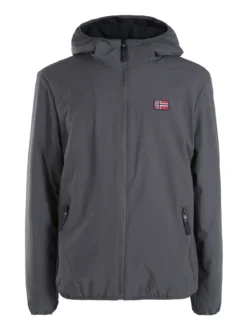 Norway Giubbotto impermeabile da uomo con cappuccio e zip - grigio scuro