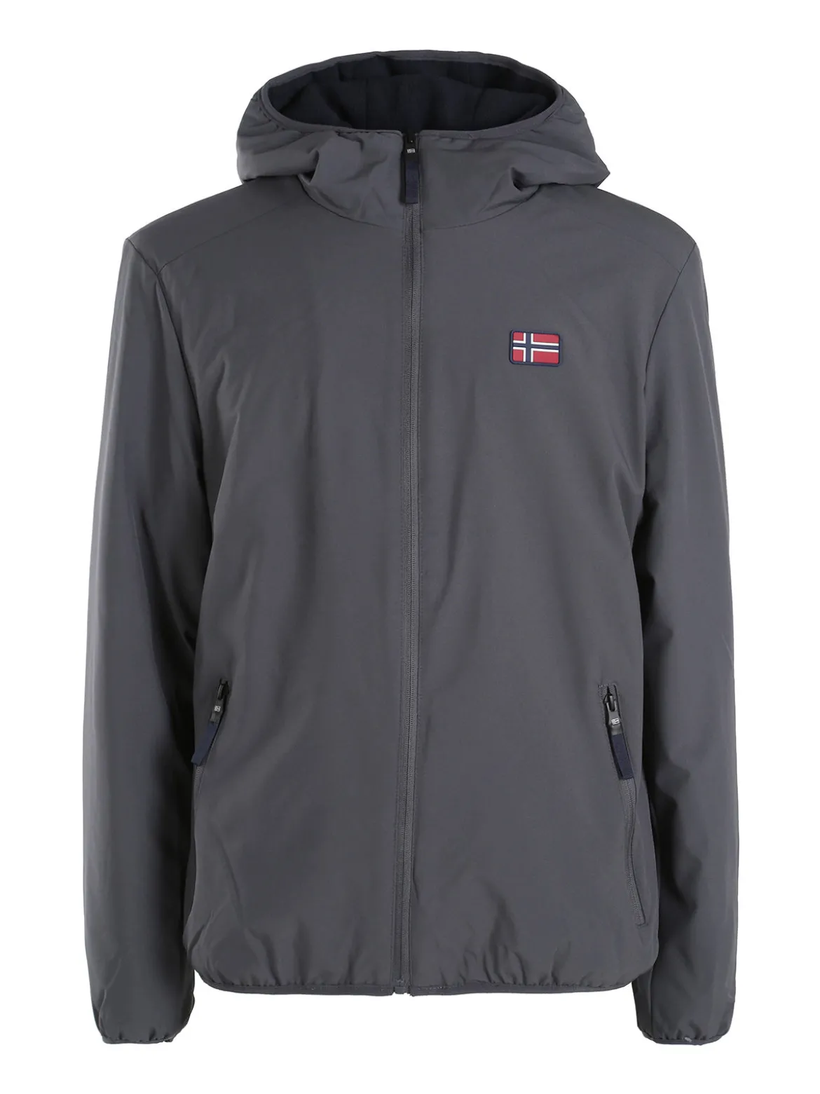 Norway Giubbotto impermeabile da uomo con cappuccio e zip - grigio scuro