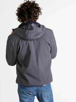 Norway Giubbotto impermeabile da uomo con cappuccio e zip - grigio scuro