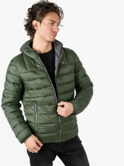 Norway Giubbotto piumino da uomo con cappuccio e zip - militare