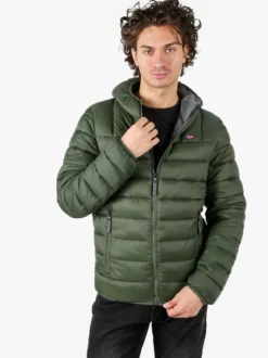 Norway Giubbotto piumino da uomo con cappuccio e zip - militare