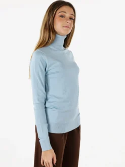 Norway Maglia dolcevita donna in tinta unita - azzurro