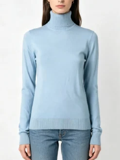 Norway Maglia dolcevita donna in tinta unita - azzurro