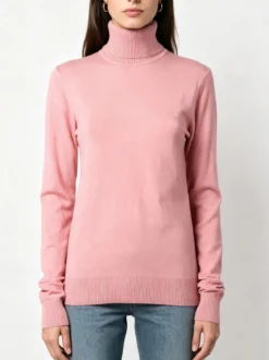 Norway Maglia dolcevita donna in tinta unita - rosa