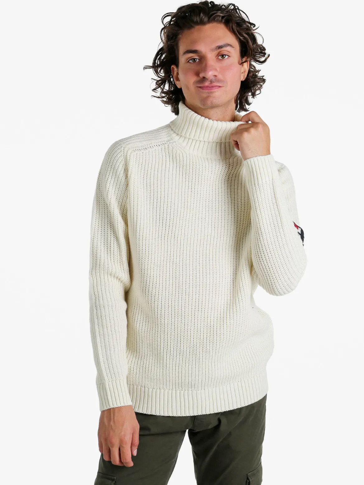 Norway Maglione dolcevita da uomo in misto lana - panna