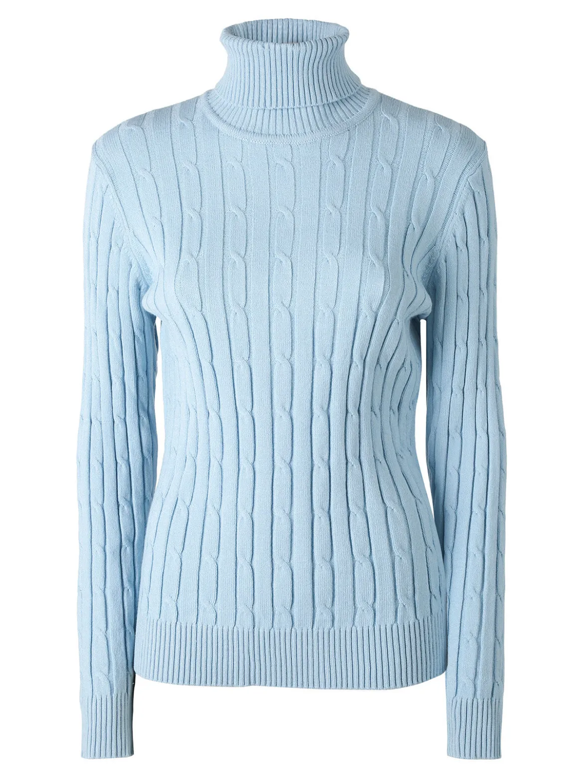 Norway Maglione dolcevita donna a trecce - azzurro