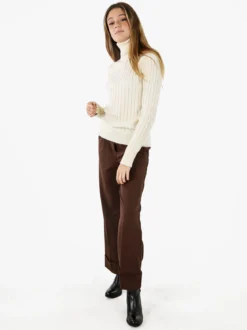 Norway Maglione dolcevita donna a trecce - panna