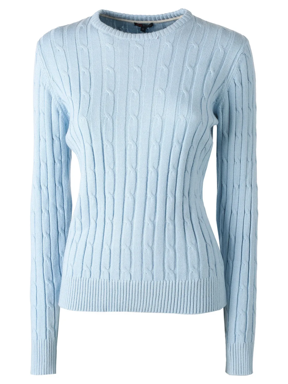 Norway Maglione girocollo da donna a trecce - azzurro
