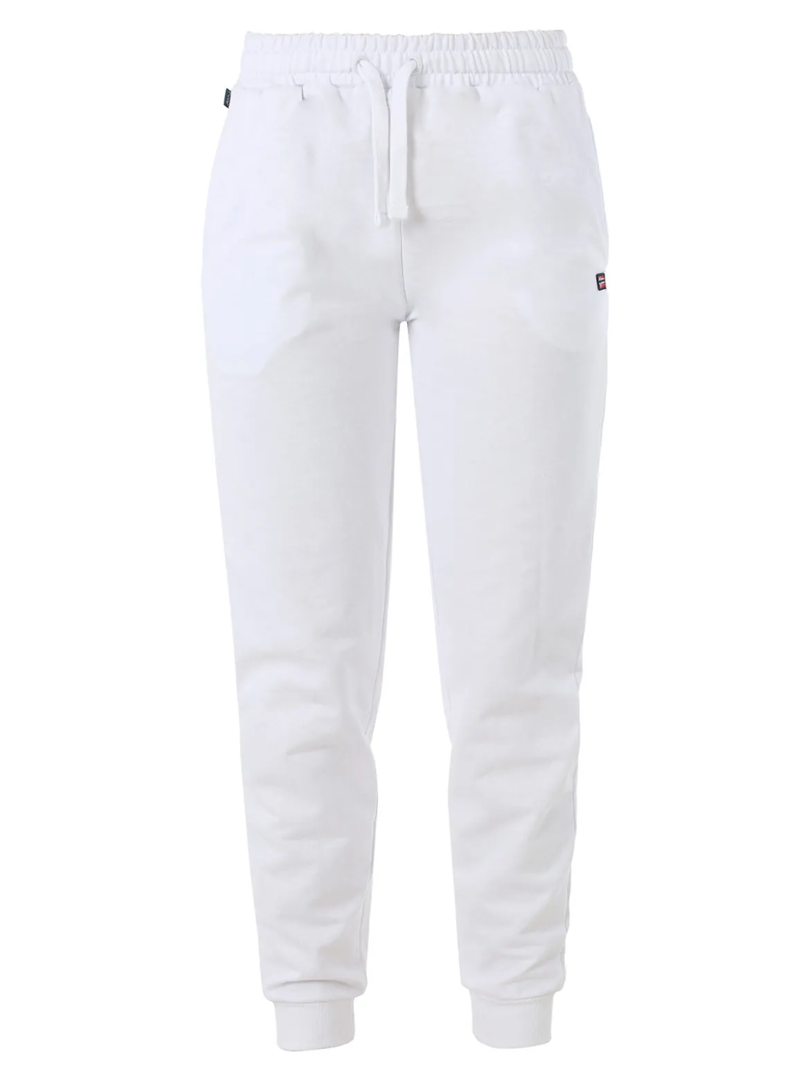 Norway Pantaloni tuta da donna in cotone con coulisse e polsini - bianco