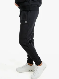 Norway Pantaloni tuta da uomo felpati con polsini - nero