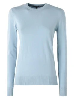 Norway Pullover girocollo da donna in maglia tinta unita - azzurro