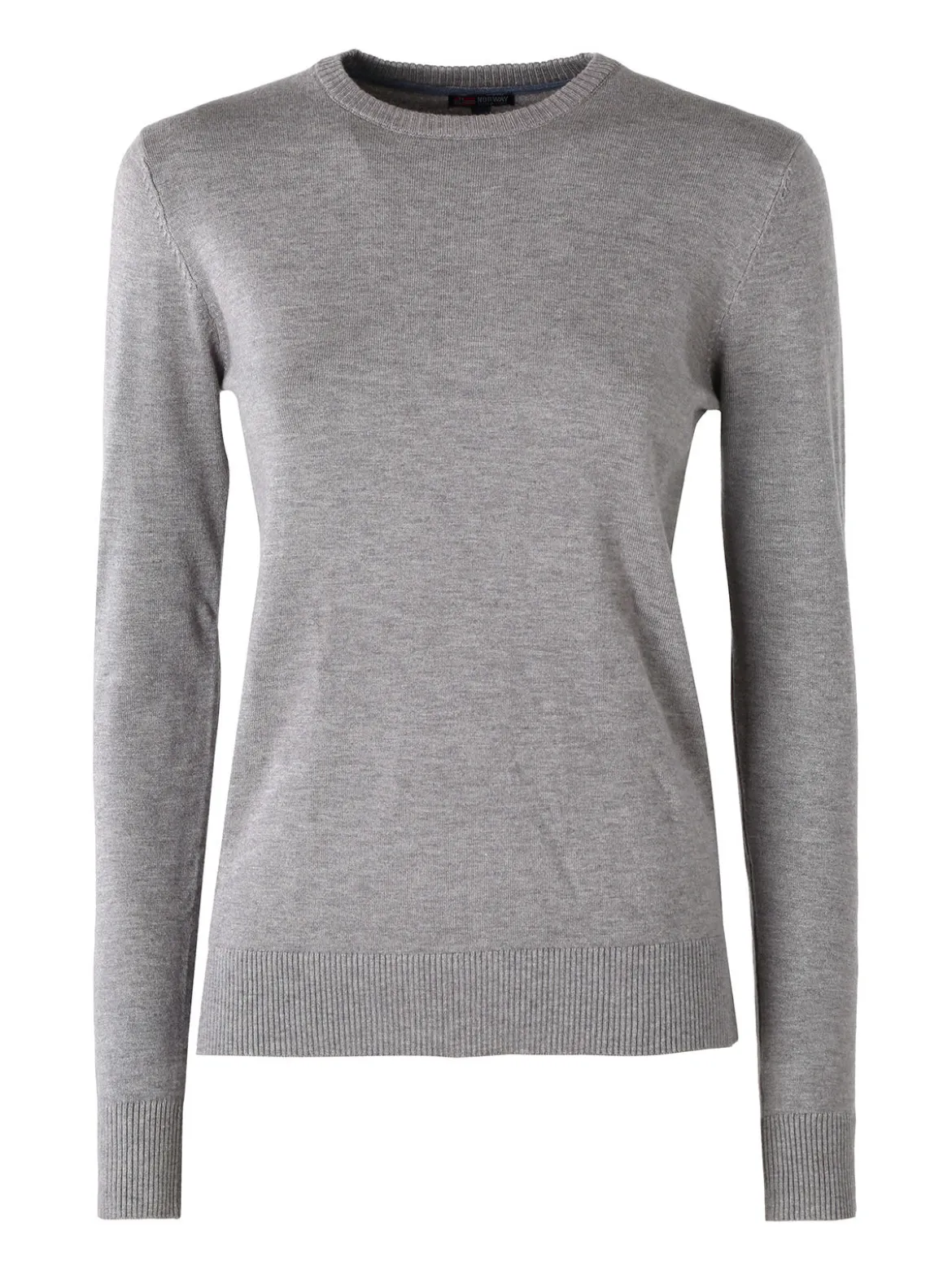 Norway Pullover girocollo da donna in maglia tinta unita - grigio