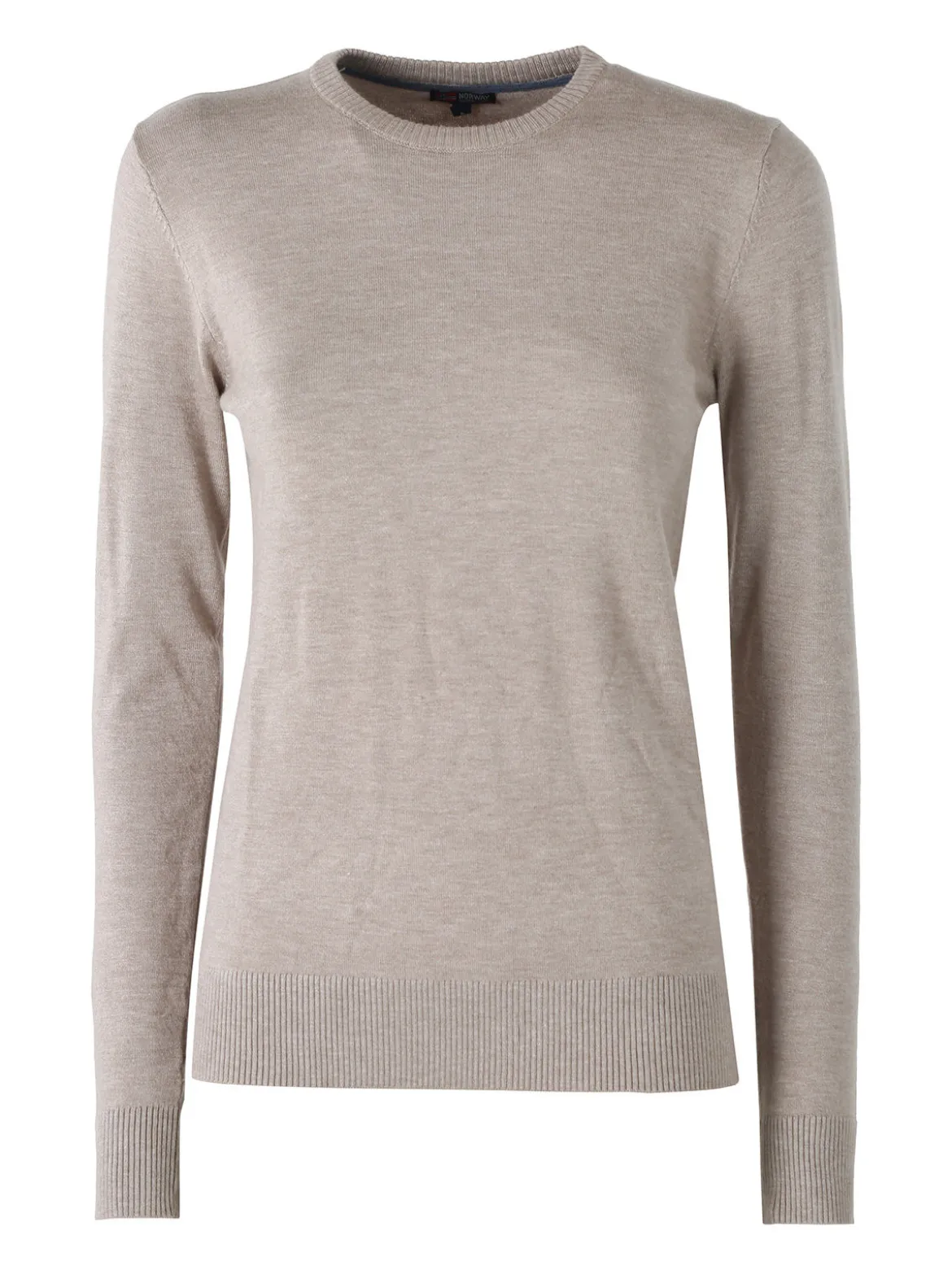 Norway Pullover girocollo da donna in maglia tinta unita - sabbia