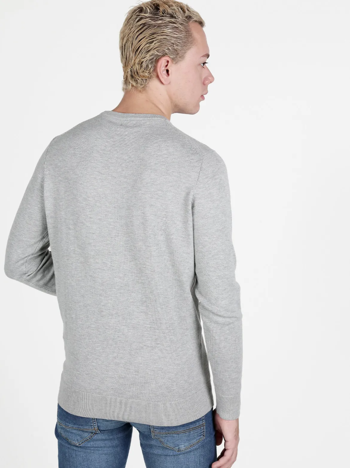 Norway Pullover girocollo da uomo in maglia tinta unita