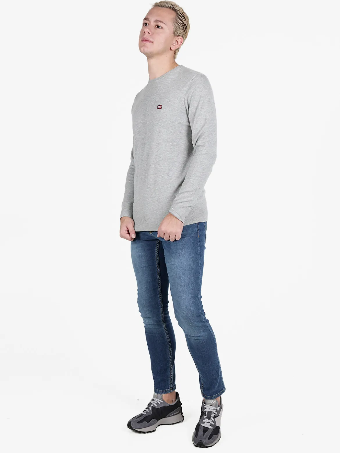 Norway Pullover girocollo da uomo in maglia tinta unita