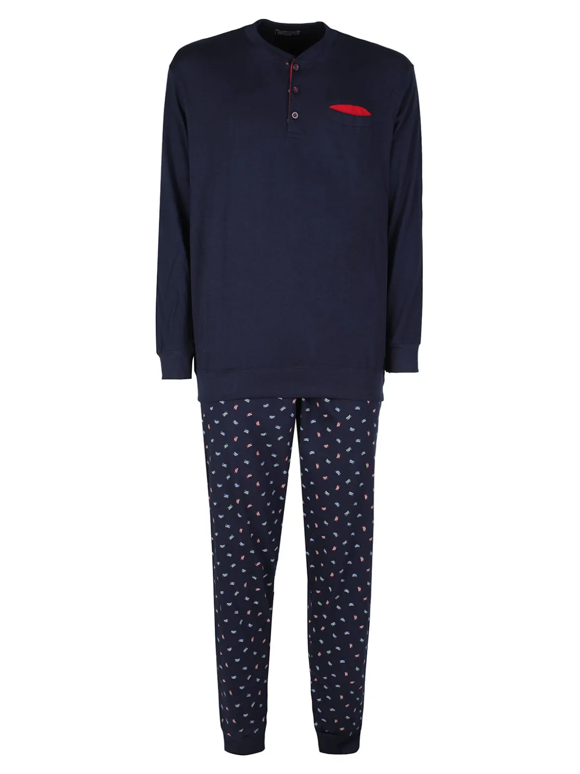 Nottingham Pigiama lungo da uomo in cotone jersey