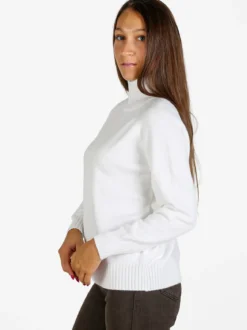 Nova Pullover donna con collo alto - bianco
