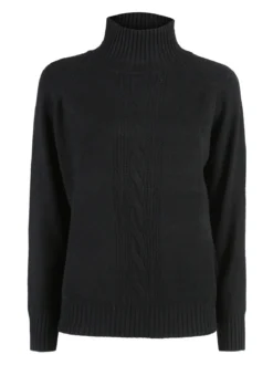 Nova Pullover donna con collo alto - nero