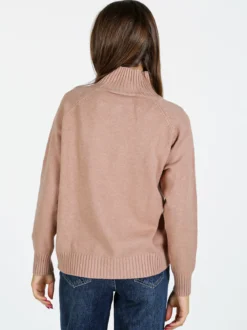 Nova Pullover donna con collo alto - taupe