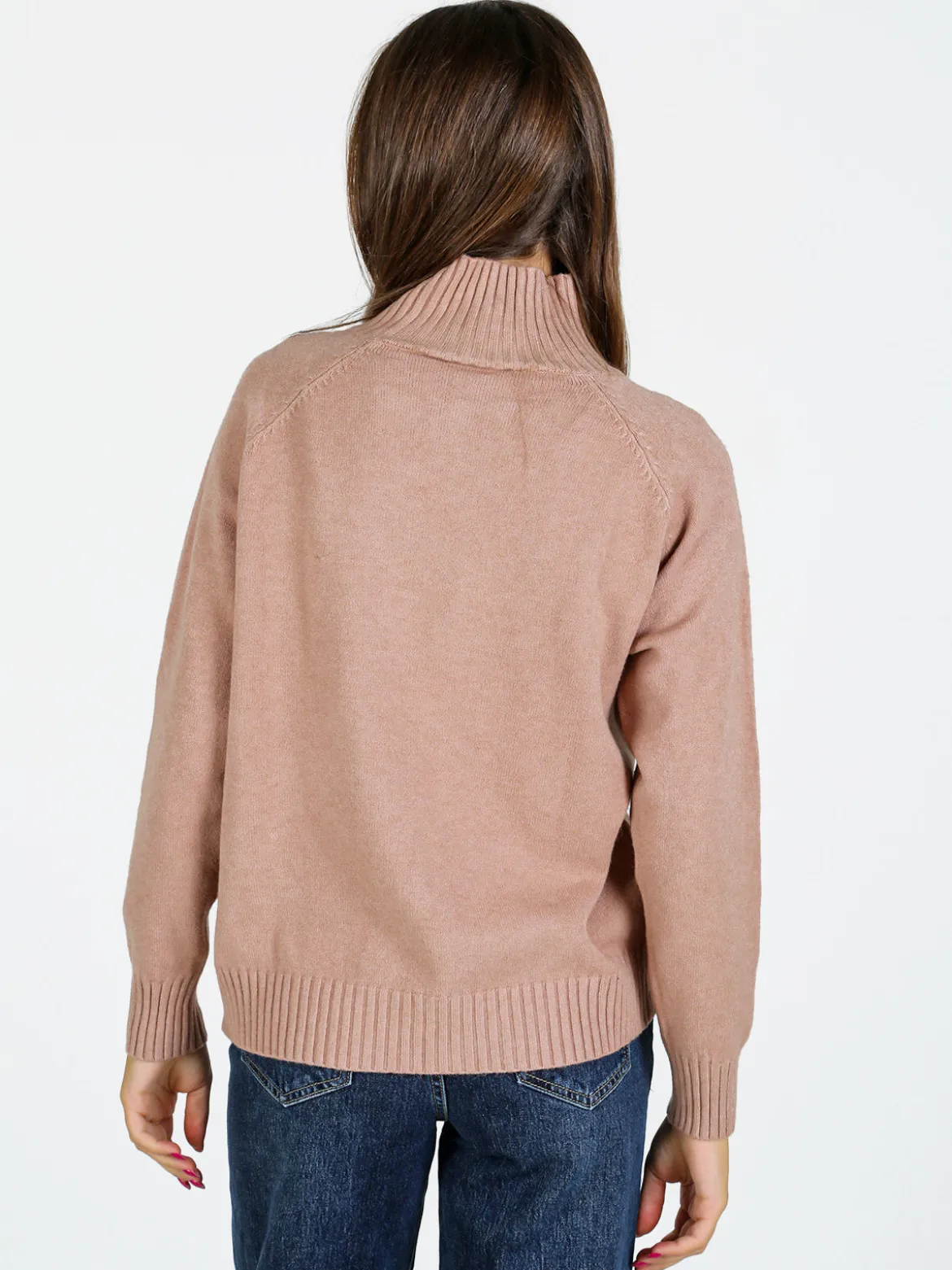 Nova Pullover donna con collo alto - taupe