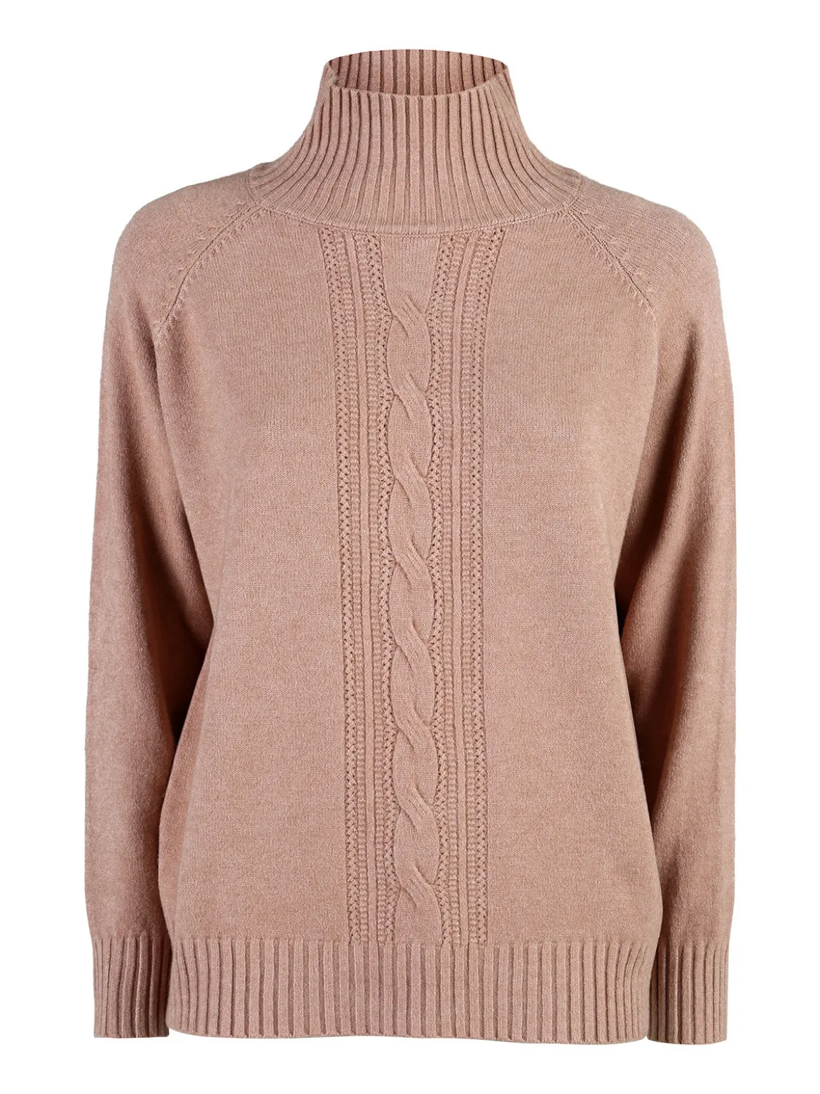 Nova Pullover donna con collo alto - taupe