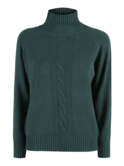 Nova Pullover donna con collo alto - verde