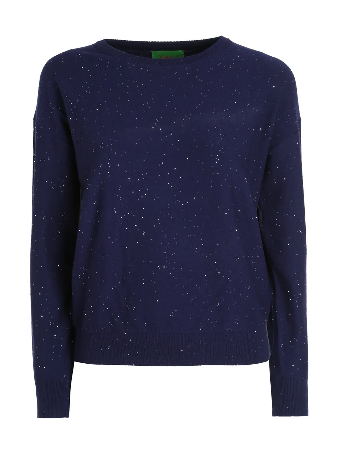 Nova Pullover donna girocollo con strass - blu