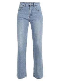 Nove&Nove Jeans donna a gamba dritta con strass
