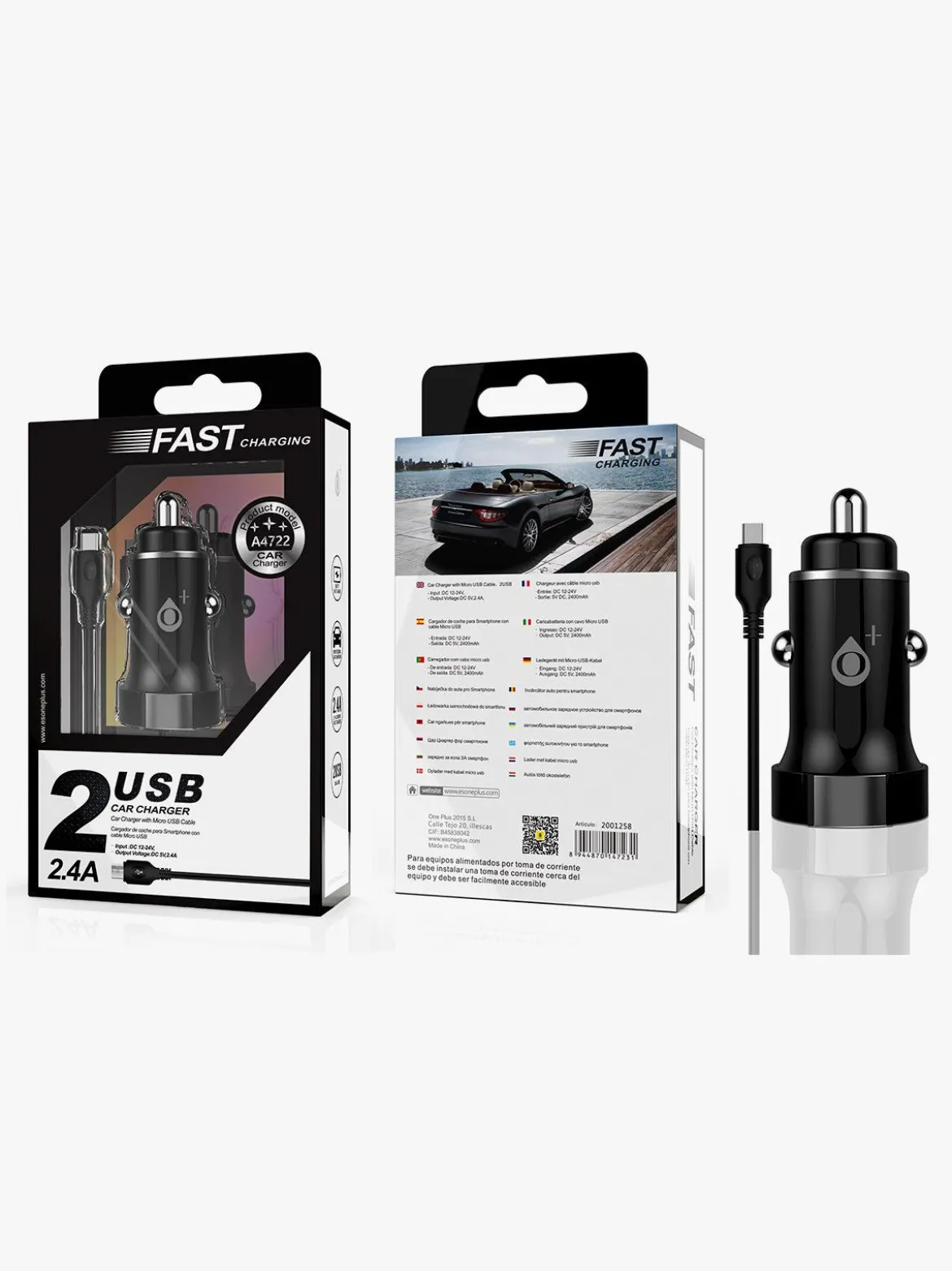 Oneplus Caricabatteria auto con cavo micro usb