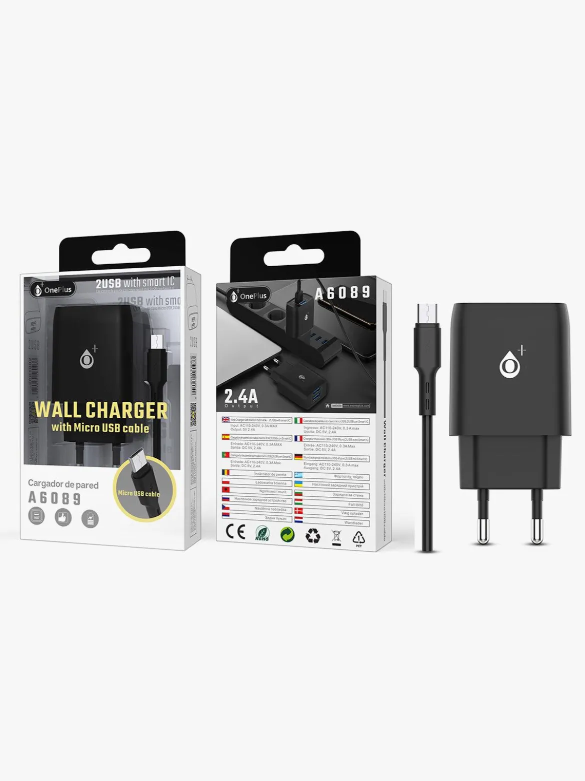 Oneplus Caricatore da parete con cavo micro usb