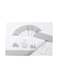 Pastello Completo lenzuolo da neonati 3 pezzi - bianco