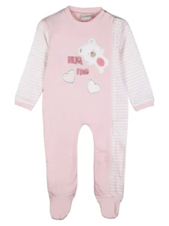 Pastello Pigiama intero da neonata con zip intera - rosa
